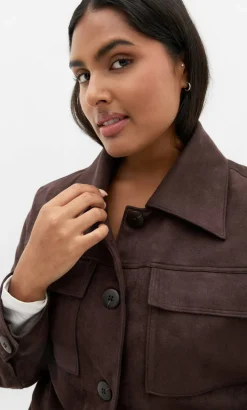 Liza Lightweight Suedette Jacket - espresso