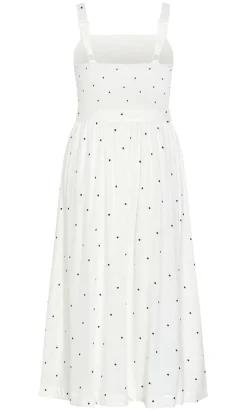 Lola Spot A-Line Maxi Dress - ivory