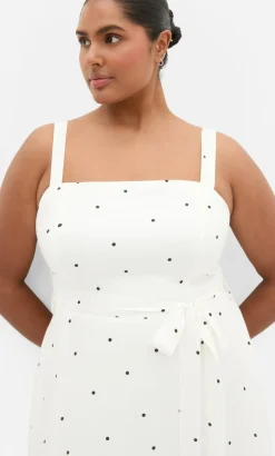 Lola Spot A-Line Maxi Dress - ivory