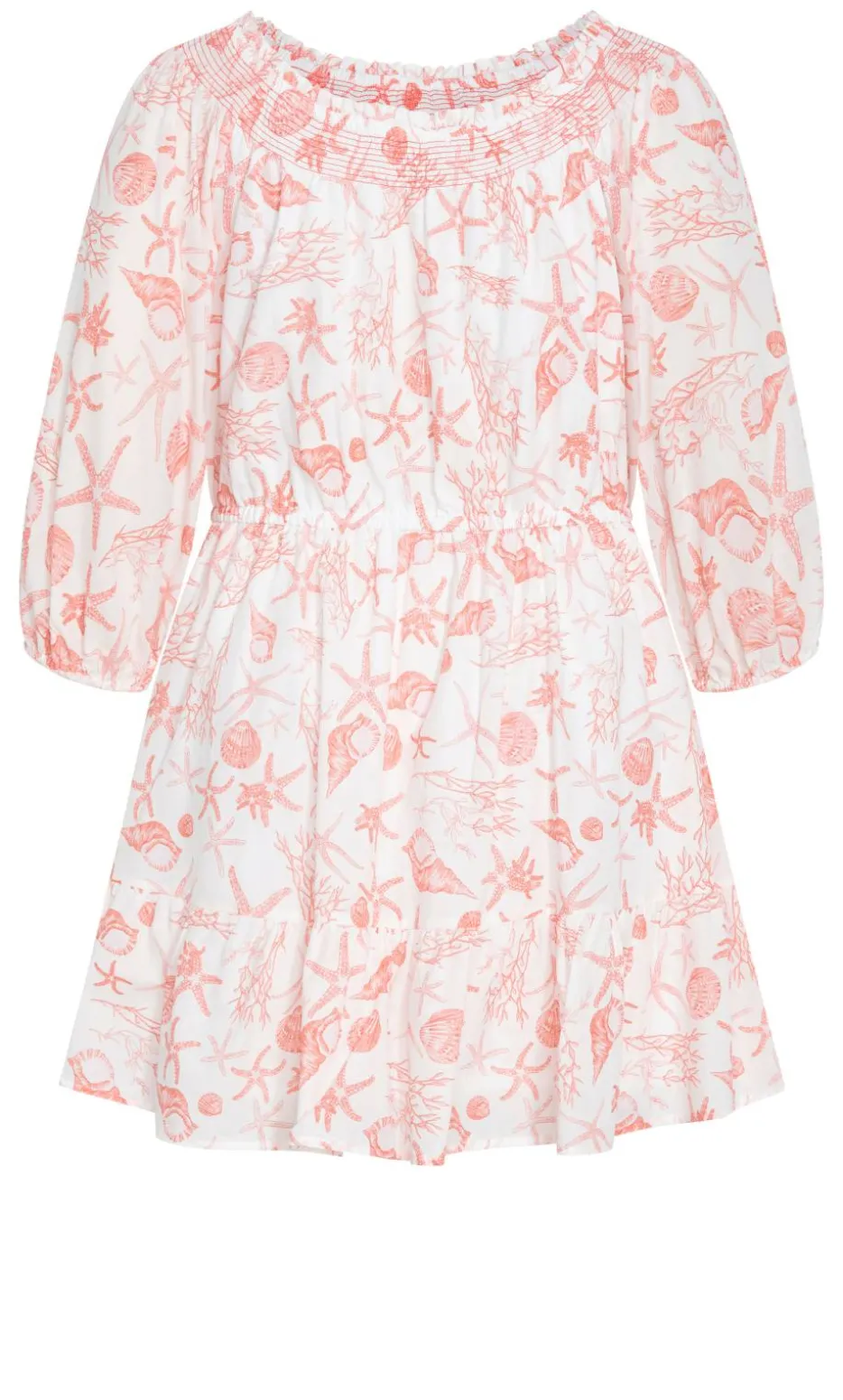 Lorelai Print Dress - coral