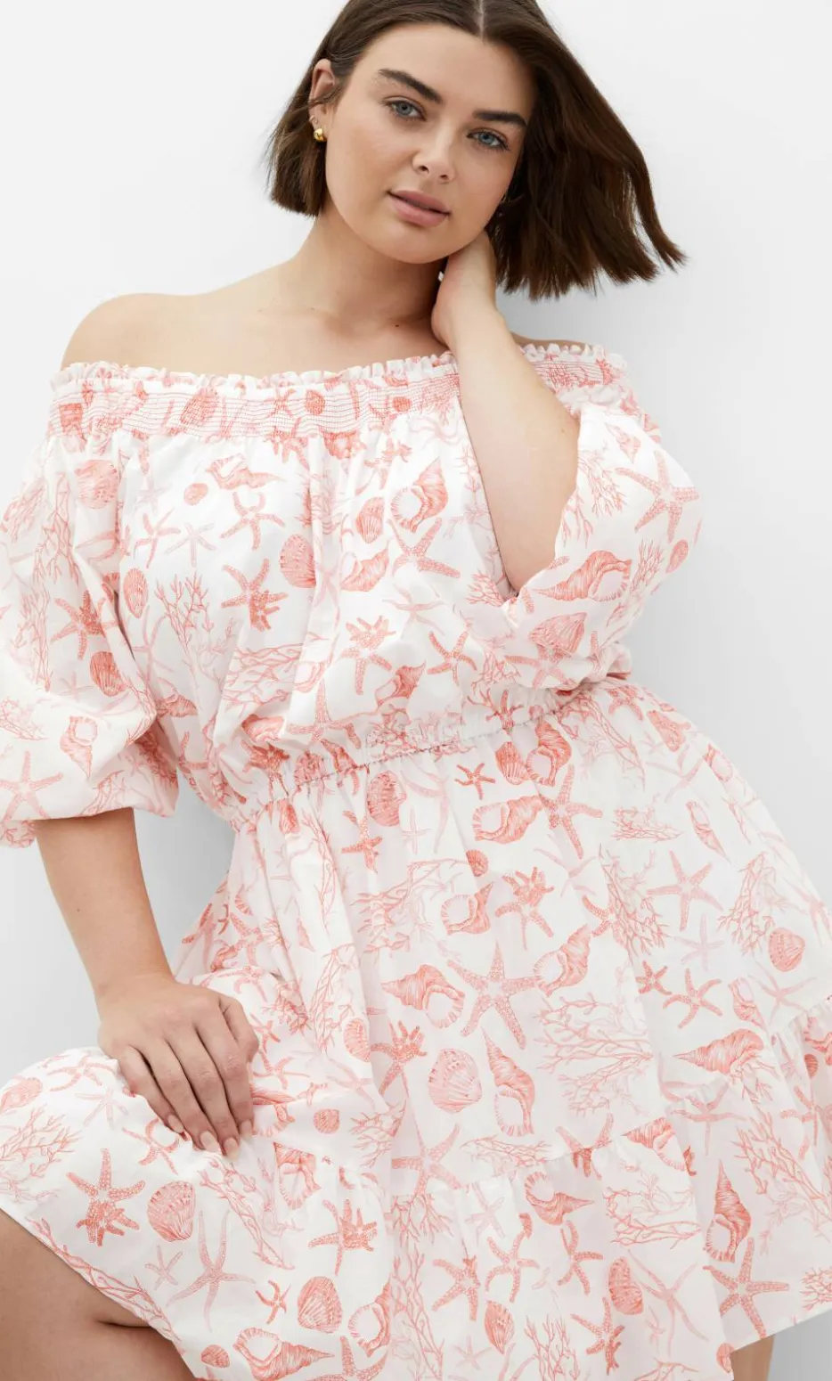 Lorelai Print Dress - coral
