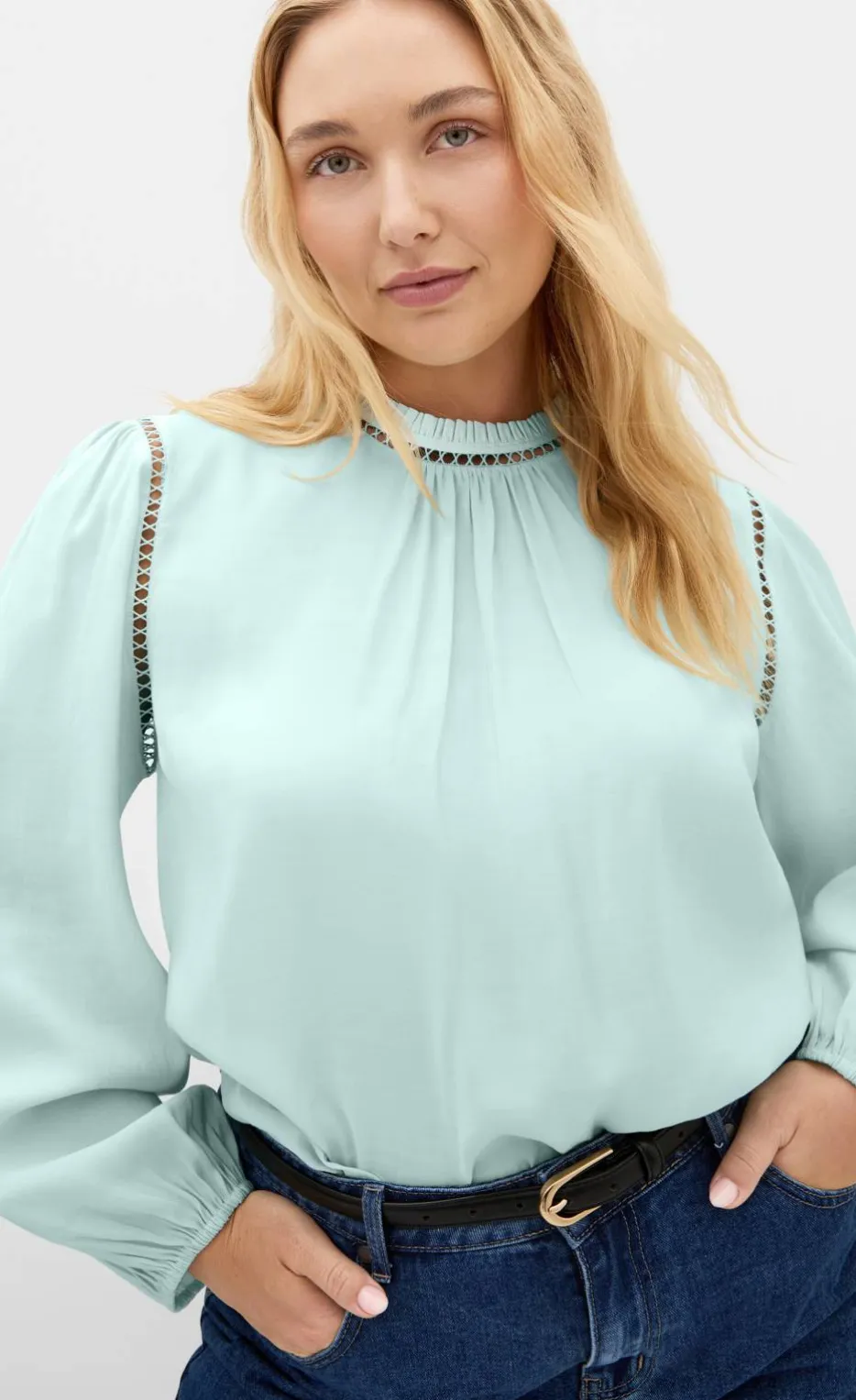 Lorena Long Sleeve Top - mint