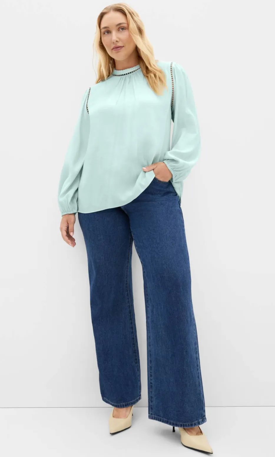 Lorena Long Sleeve Top - mint