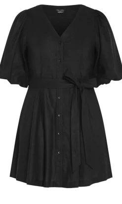 Lori Linen Dress - black