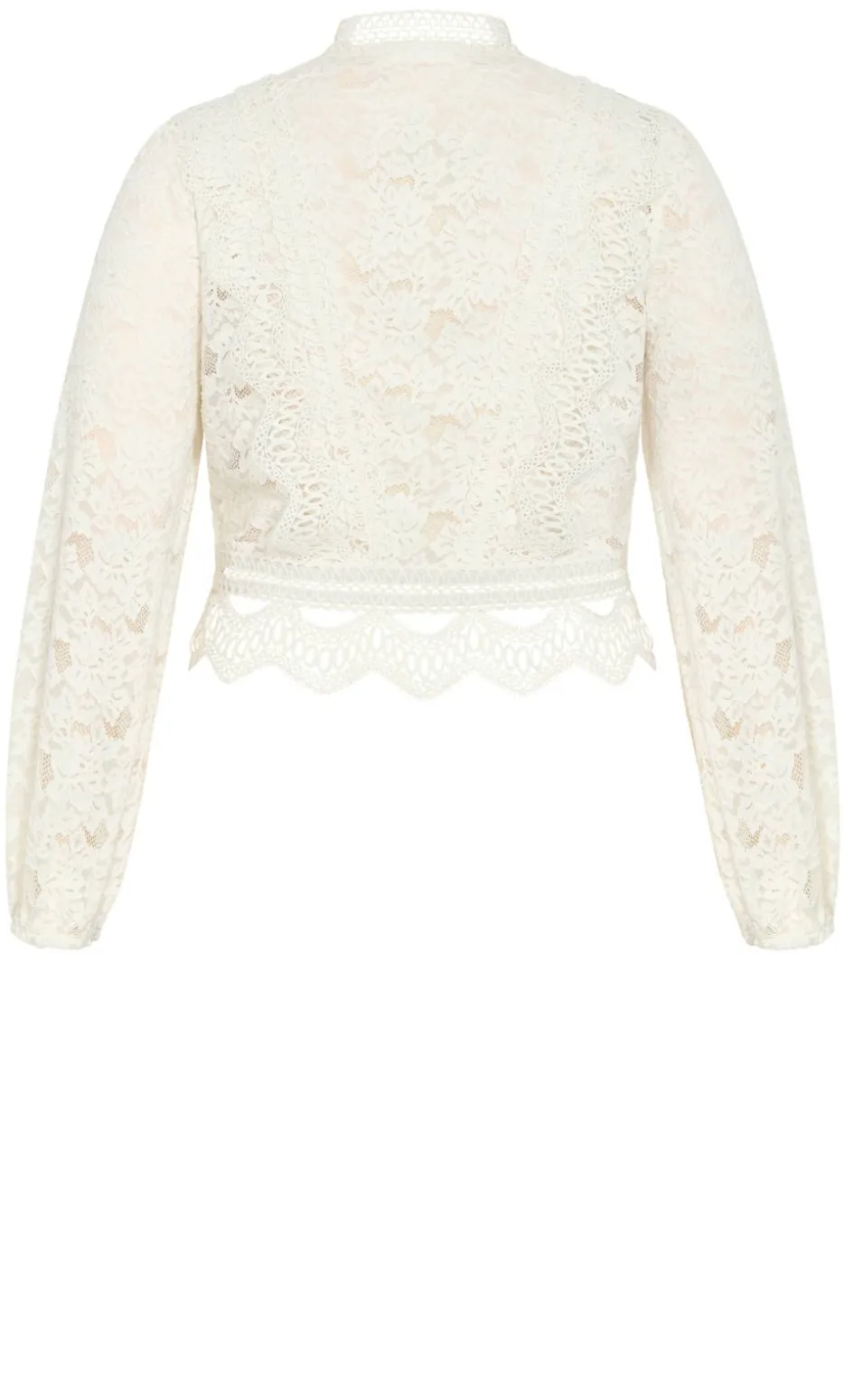Lucielle Lightweight Zip-Front Lace Jacket - porcelain