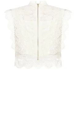 Lucielle Sleeveless Lace Top - creme