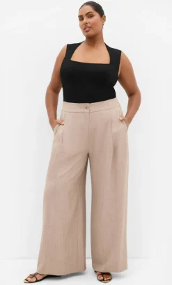 Luci Wide Leg Pant - latte