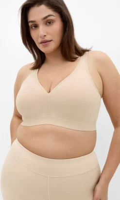 Luxe Cotton Wireless Bra - latte