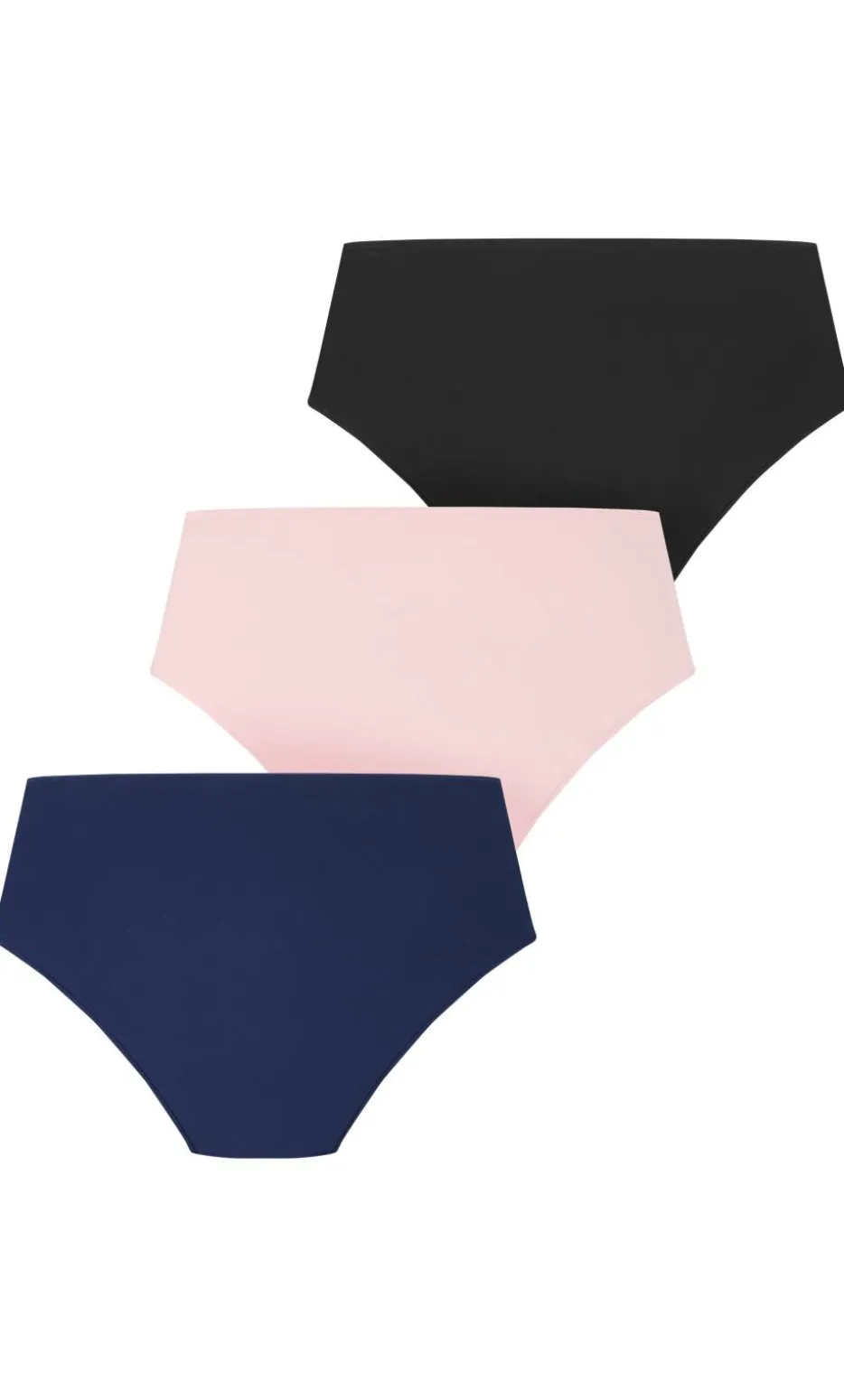 Luxe Microfibre 3 Pack Hi Brief - pink navy black