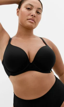 Luxe Microfibre Plunge T-Shirt Bra - black