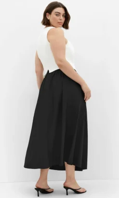 Maci Cotton Midi Skirt - black