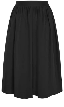Maci Cotton Midi Skirt - black