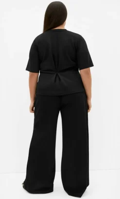 Mae Short Sleeve Sweat Top - black