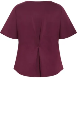 Mae Short Sleeve Sweat Top - dark cherry