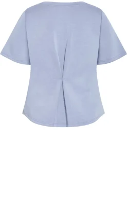 Mae Short Sleeve Sweat Top - dusty blue