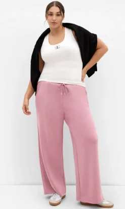 Mae Wide Leg Track Pant - dusty rose