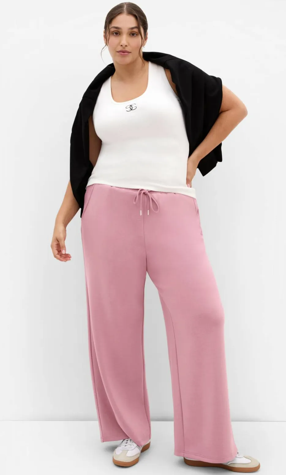 Mae Wide Leg Track Pant - dusty rose