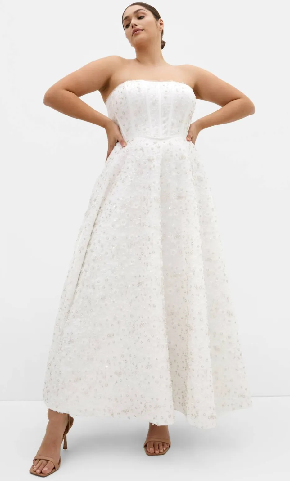 Magnetise Strapless Maxi Dress - ivory
