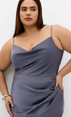 Mali Cowl Neck Slip Dress - slate