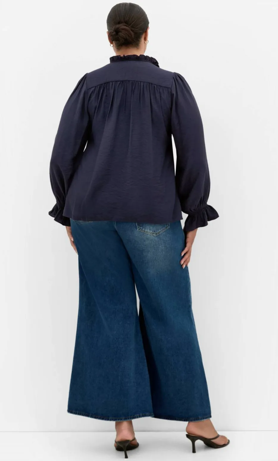 Maree Long Sleeve Top - navy