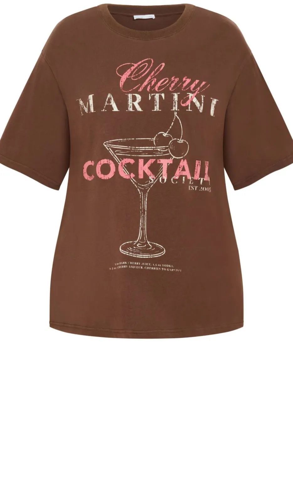 Martini Cotton Tee - chocolate