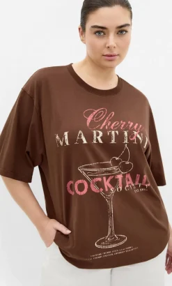 Martini Cotton Tee - chocolate
