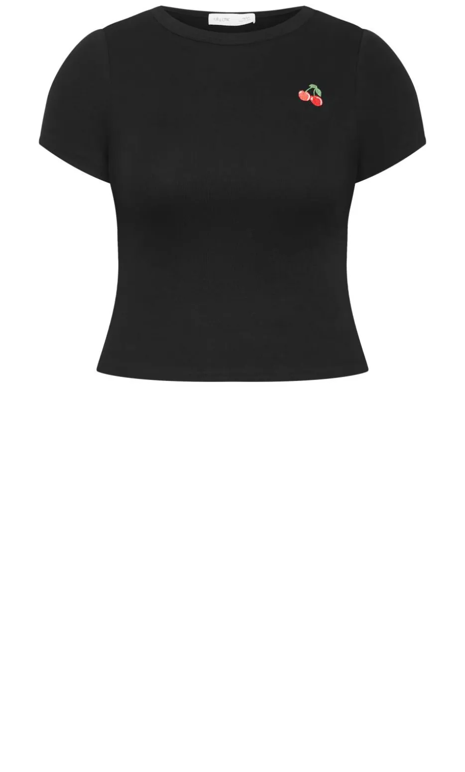 Micro Cherry Print Tee - black