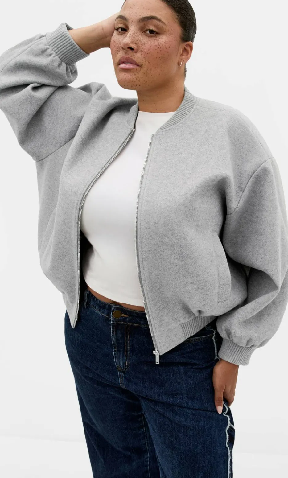 Mila Bomber Jacket - grey melange