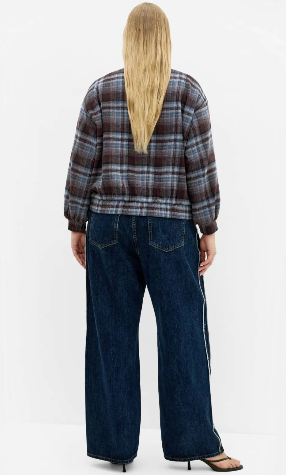 Mila Check Bomber Jacket - tobacco