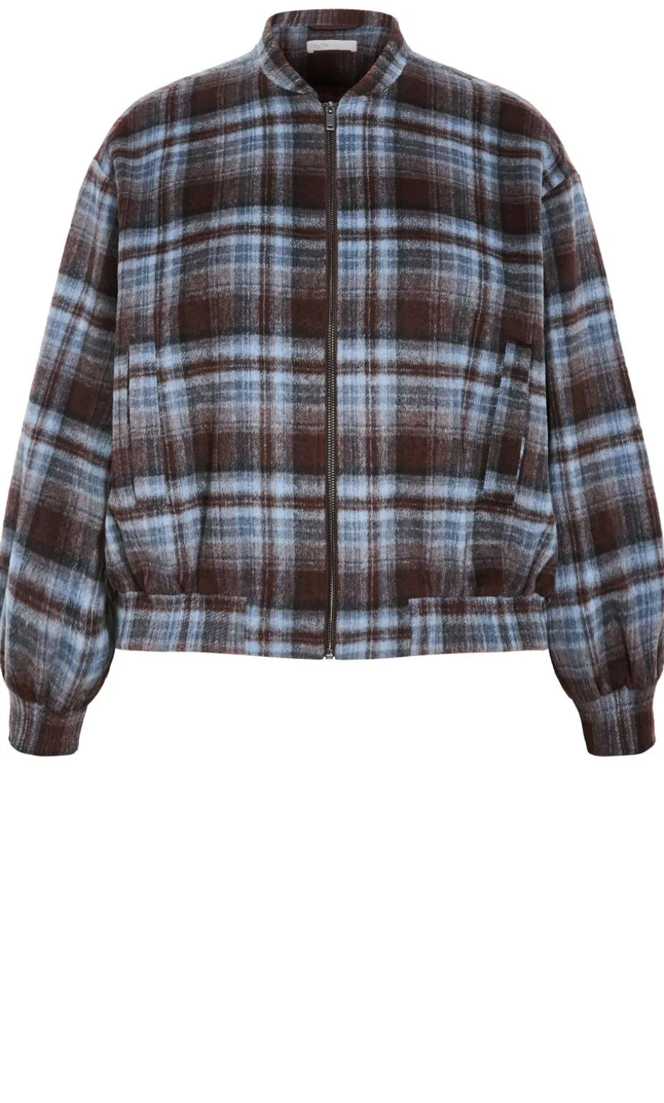 Mila Check Bomber Jacket - tobacco