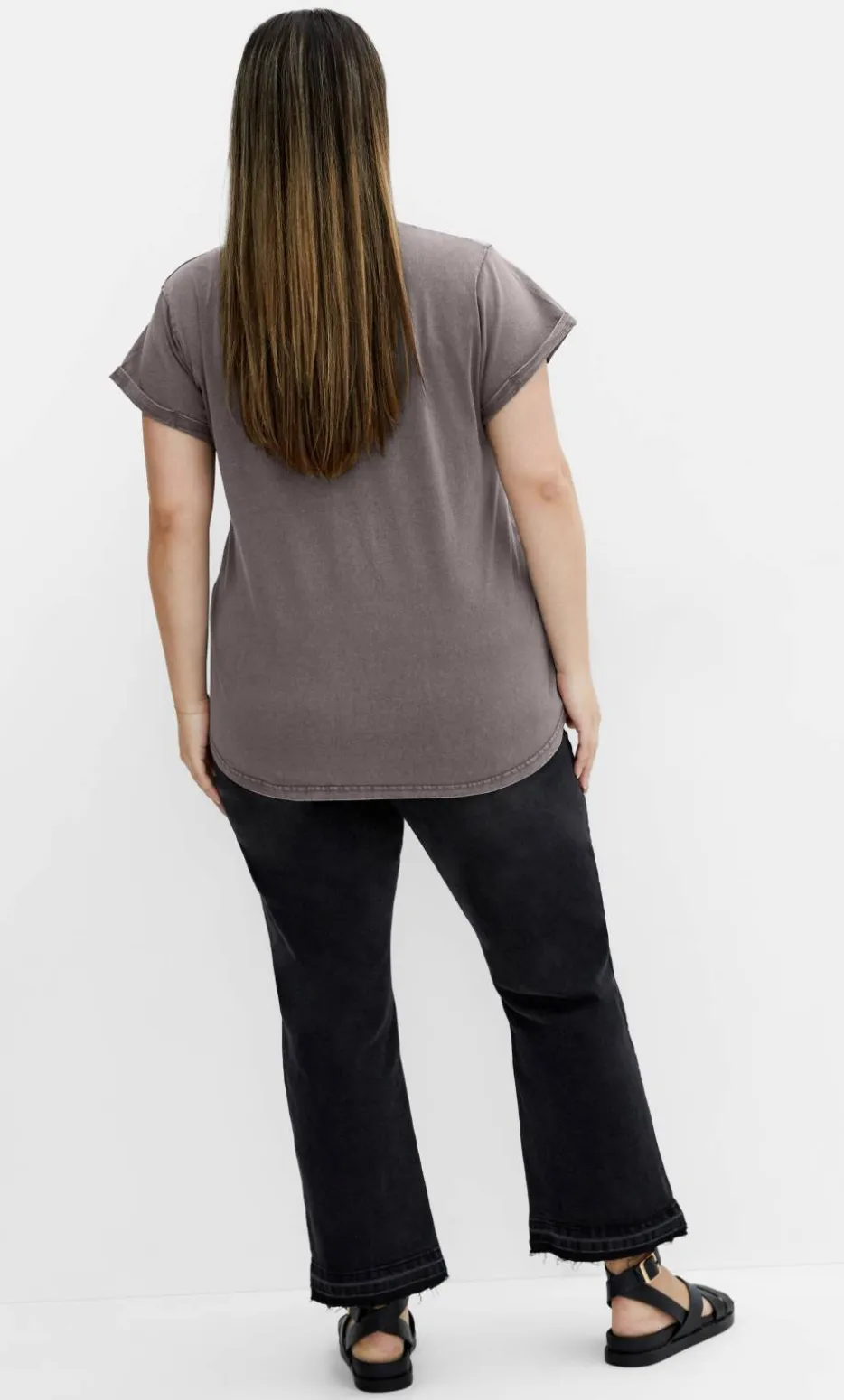 Moonlight Cuff Tee - grey wash