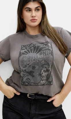 Moonlight Cuff Tee - grey wash