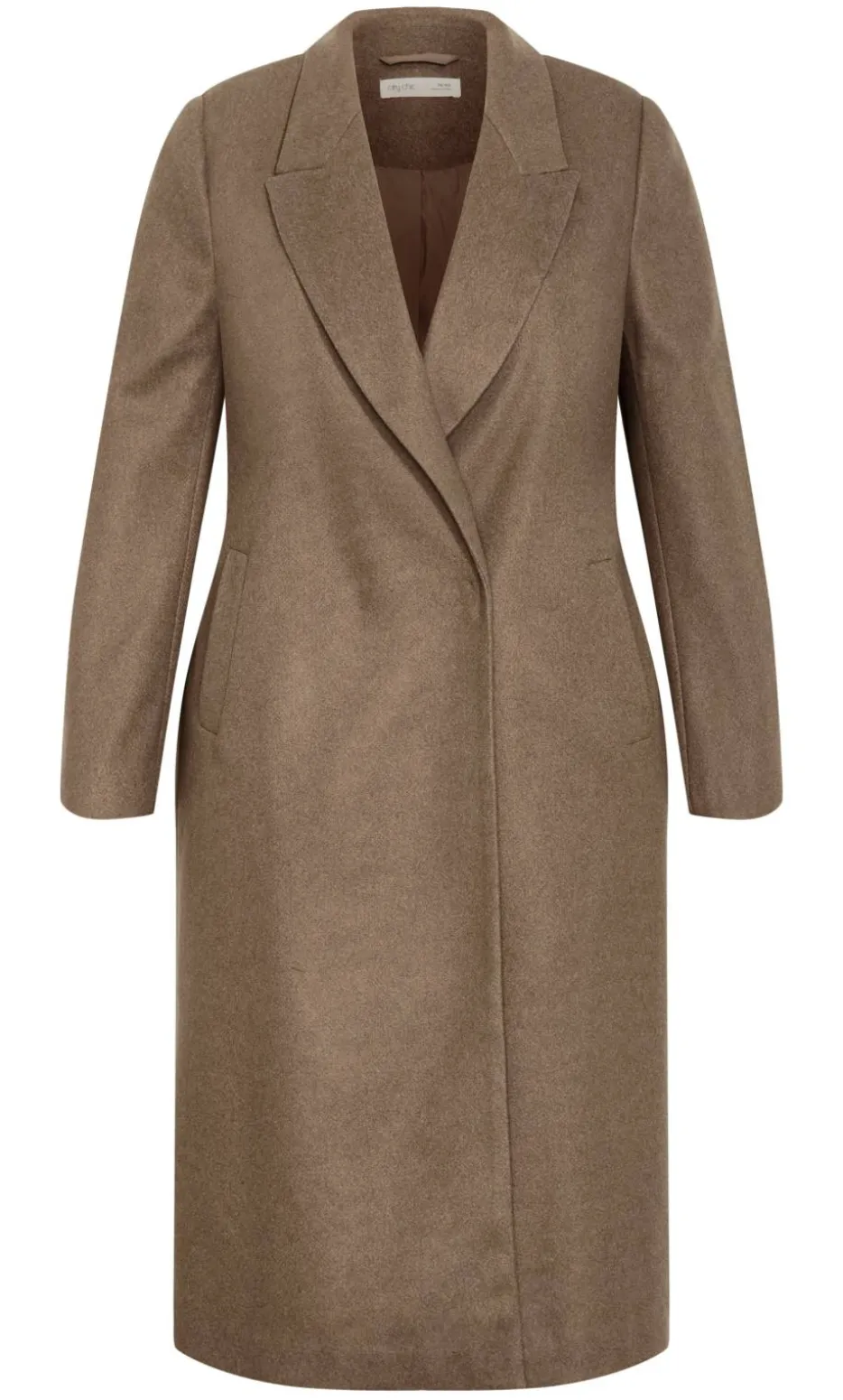 Naomi Longline Melton Coat - taupe