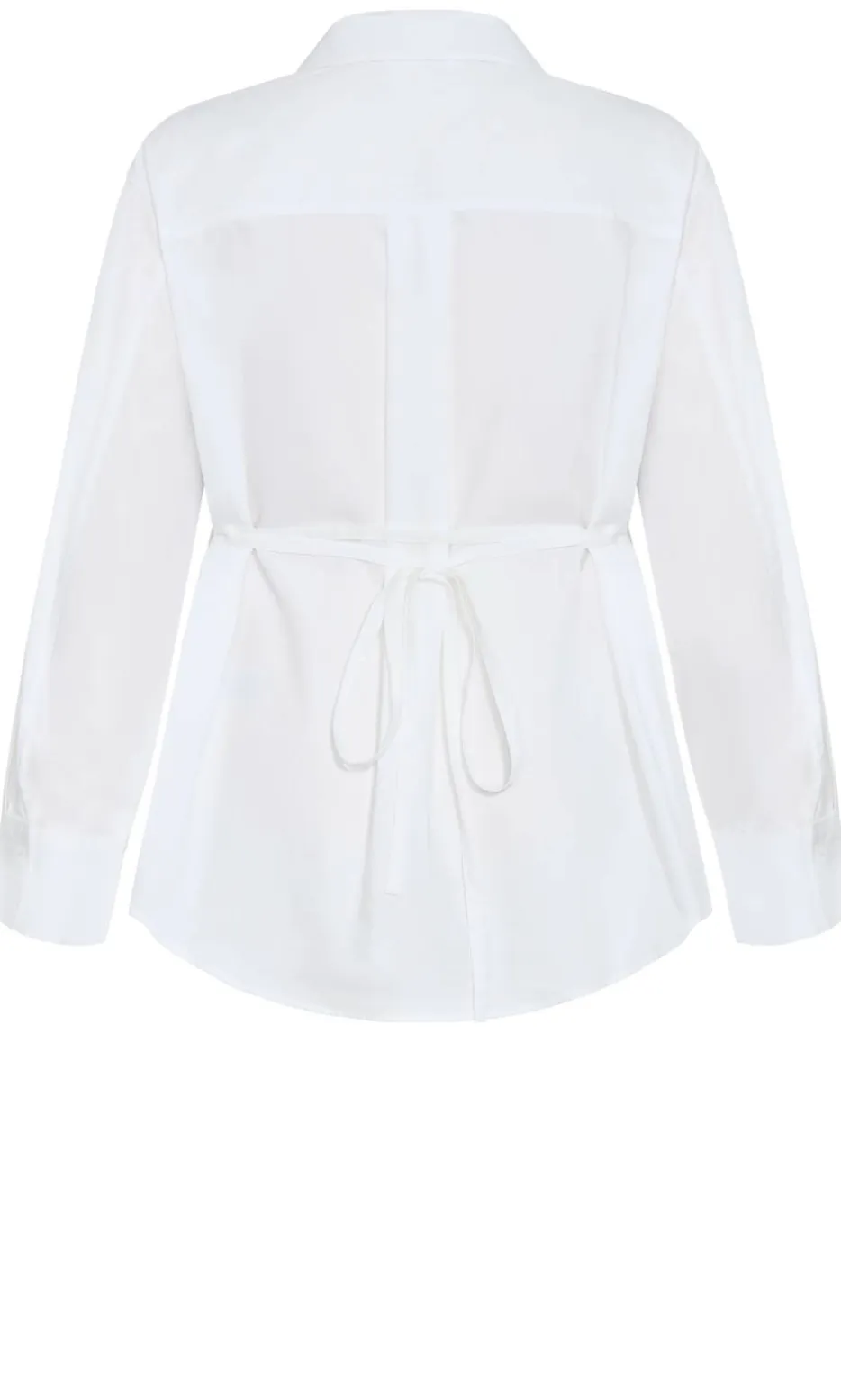 Neck Tie Cotton Shirt - ivory