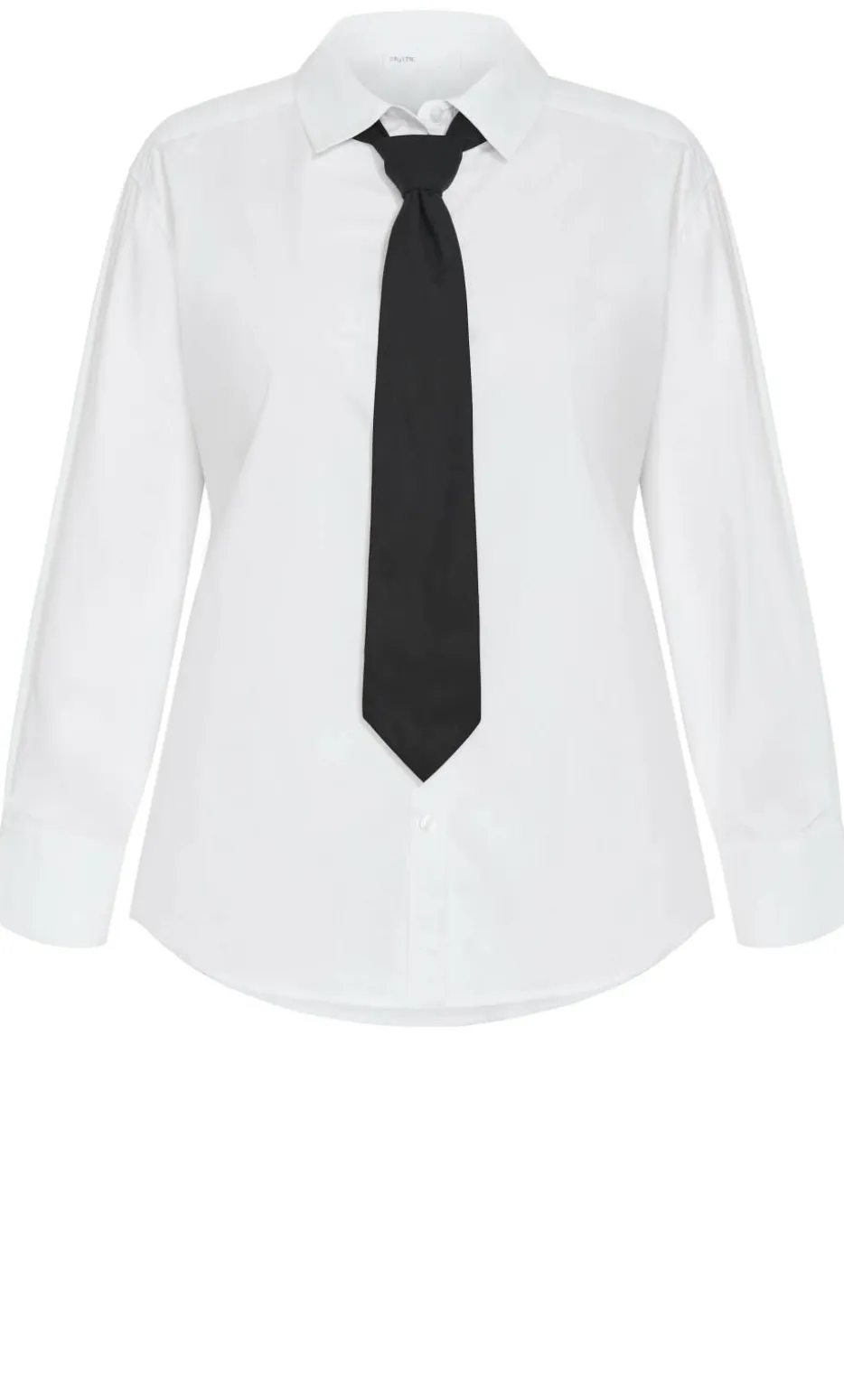 Neck Tie Cotton Shirt - ivory