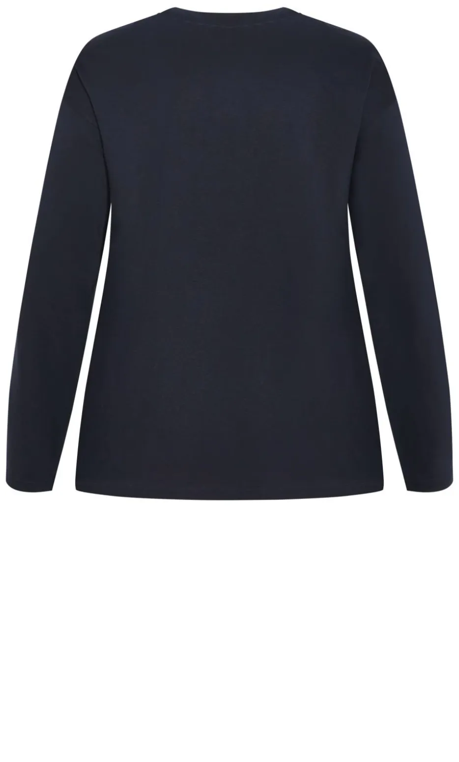 Oversized Amsterdam Long Sleeve Cotton Tee - navy