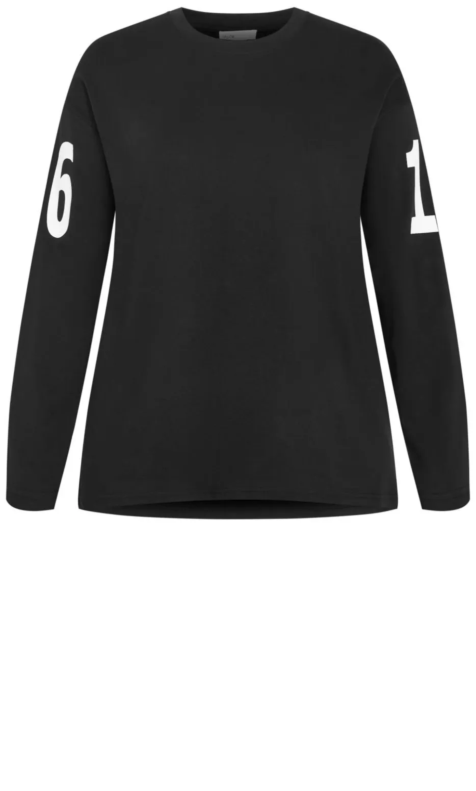 Oversized Brklyn Long Sleeve Cotton Tee - black