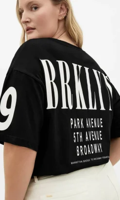 Oversized Brklyn Print Tee - black