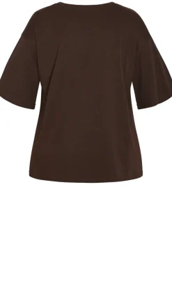 Oversized Crew Neck Tee - chocolate