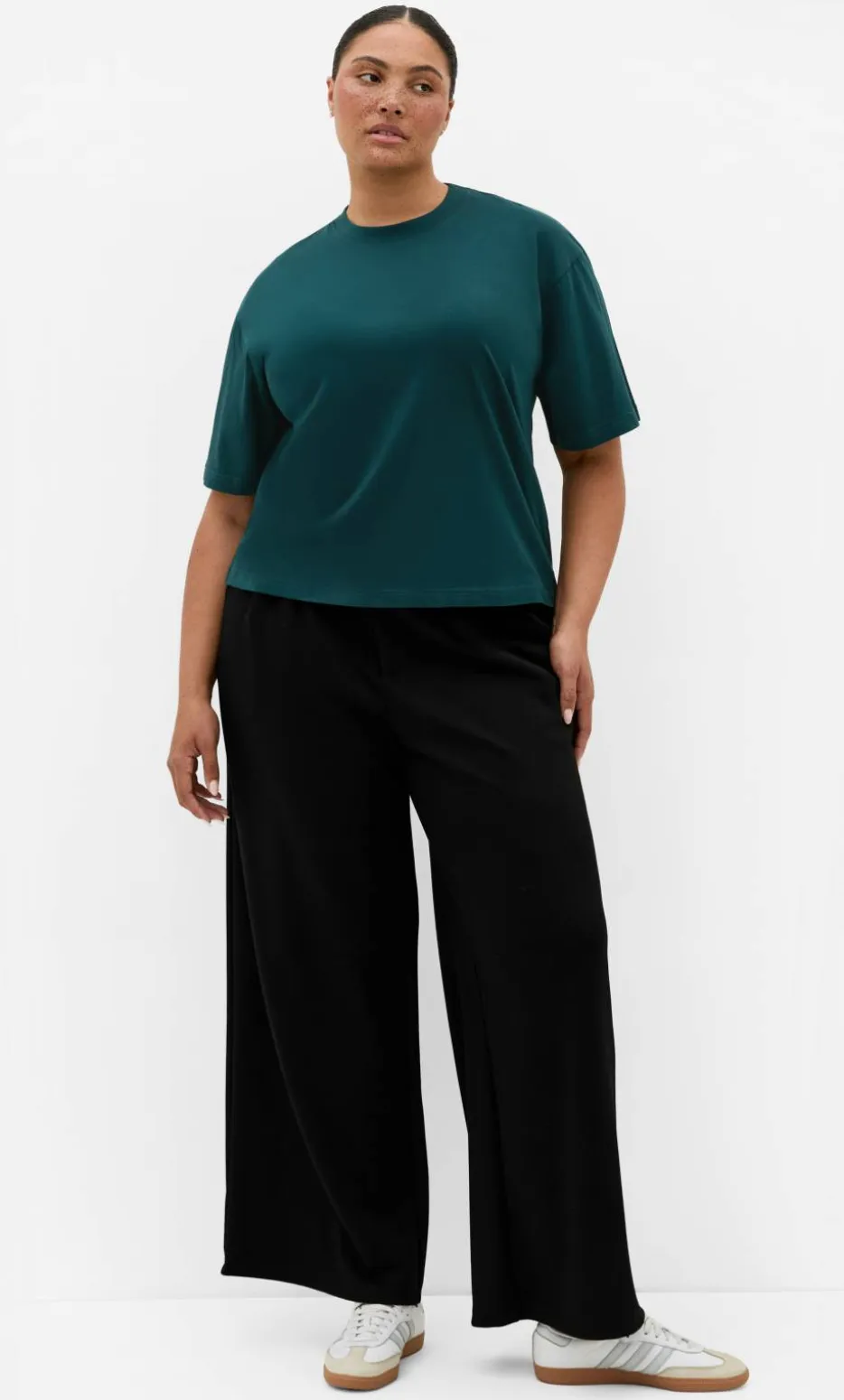 Oversized Crew Neck Tee - deep teal