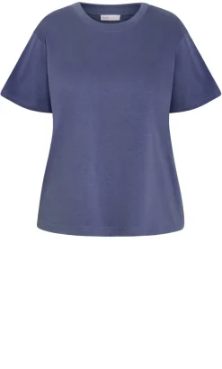Oversized Crew Neck Tee - dusty indigo
