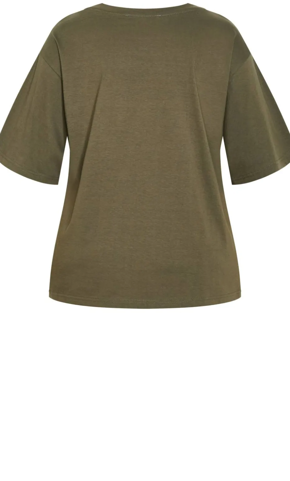 Oversized Crew Neck Tee - khaki