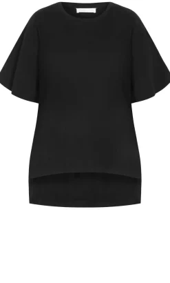 Oversized Split Tee - black