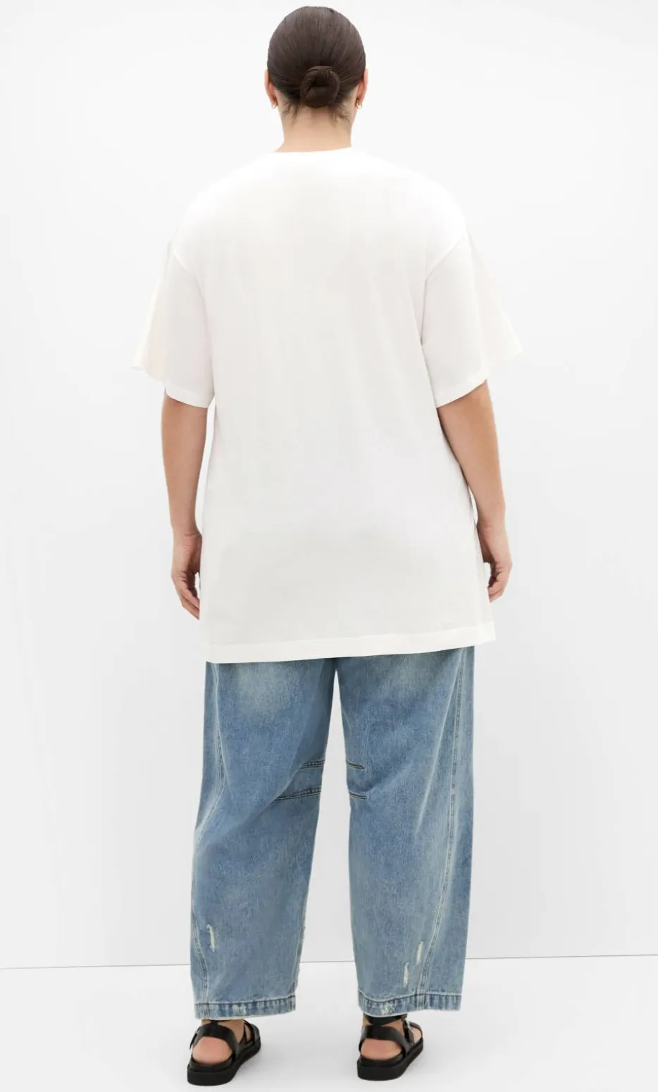 Oversized Split Tee - ivory