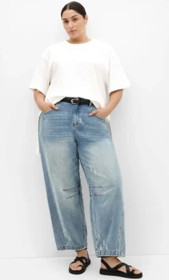 Oversized Split Tee - ivory