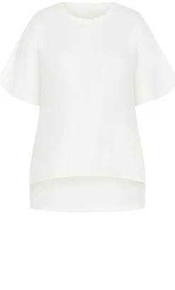 Oversized Split Tee - ivory