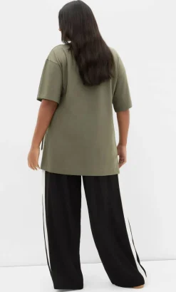 Oversized Split Tee - khaki