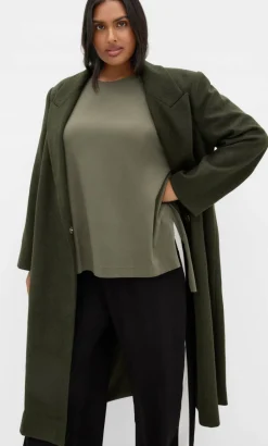 Oversized Split Tee - khaki