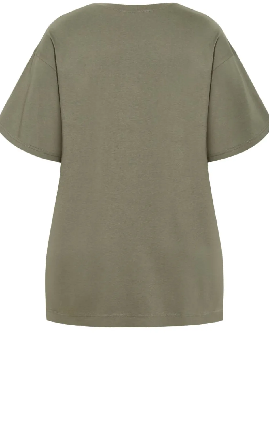Oversized Split Tee - khaki