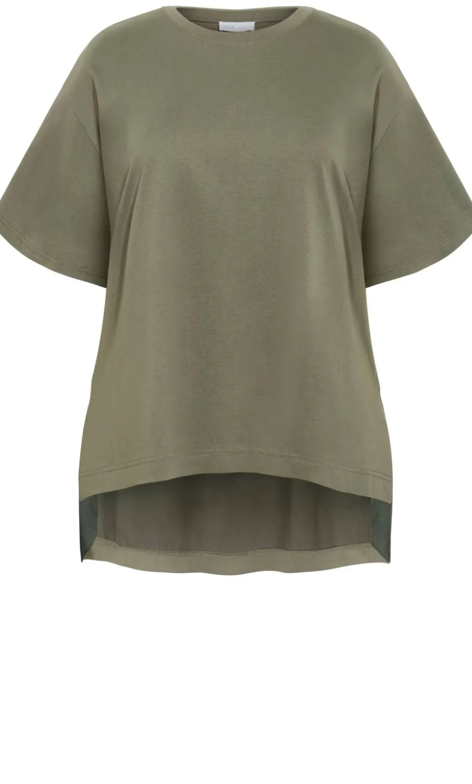 Oversized Split Tee - khaki